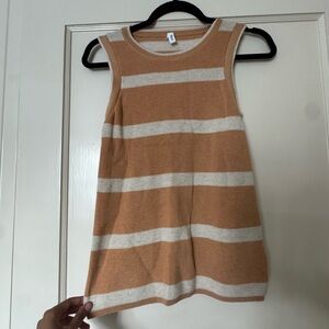 Wishlist Tan and Cream Striped Tank Top